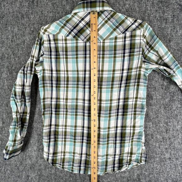 Old Navy Shirt Mens Small Western Fit Pearl Snaps Prescott Plaid Button-Up - Picture 10 of 12